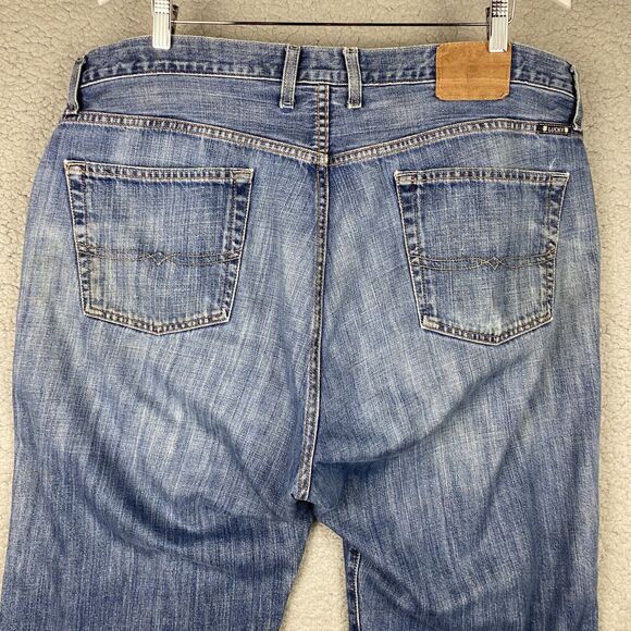 Lucky Brand Jeans Mens 40x30 (42x30) Distressed 181 Relaxed Straight Leg Wide - Picture 5 of 16